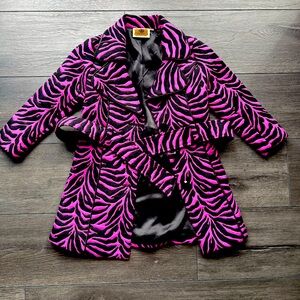 Vintage Couture Pink Zebra Coat